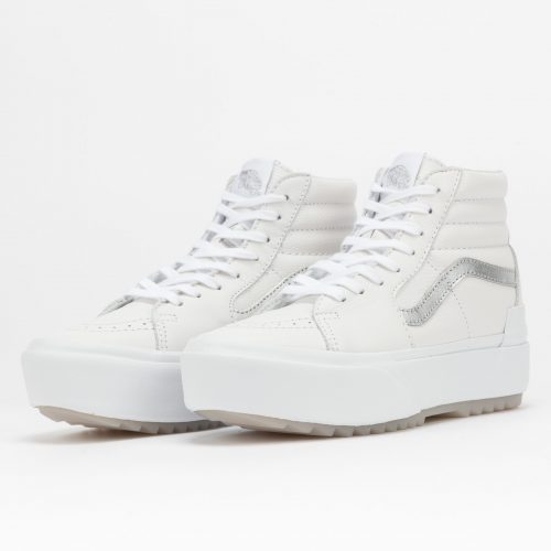 Vans SK8 - Hi Stacked (pop) true white / metallic silver Vans