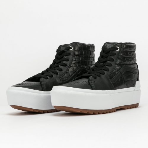 Vans SK8 - Hi Stacked (emboss check) black / true white Vans